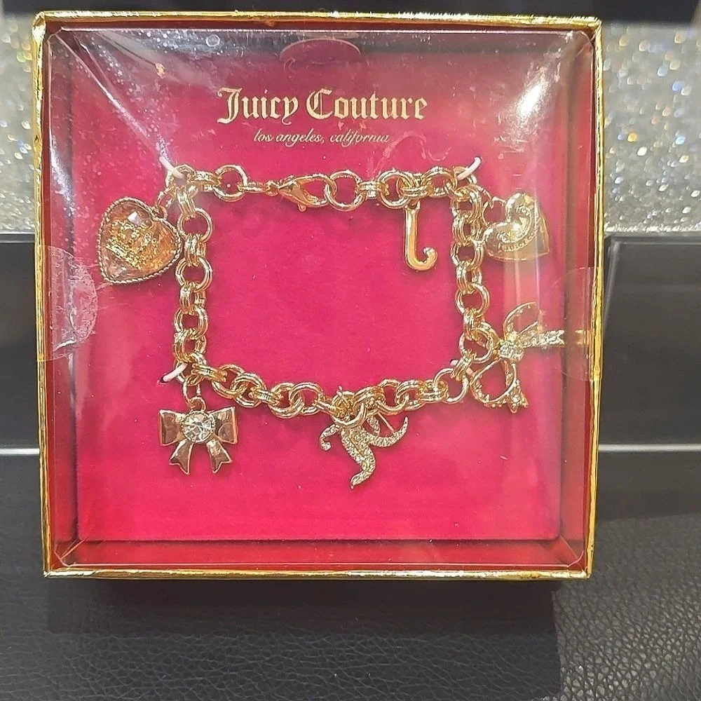 Juicy Couture‎ JC, Bow, & Heart Charm Bracelet